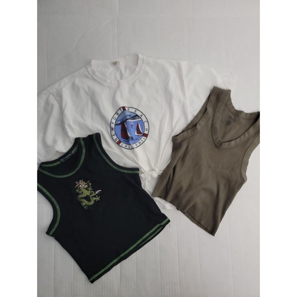 Brandy Melville LOT (3) Crop Top Tee Womens One Size Multicolor